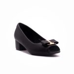 Why Peep Toe Bow Heel Pump Black