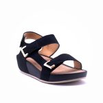Why Gold Toned Double Strap Sandal Black