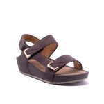 Why Gold Toned Double Strap Sandal Brown